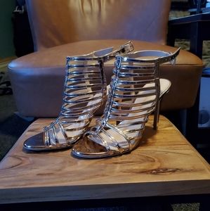 Christian Siriano Krissy rose gold strappy heel